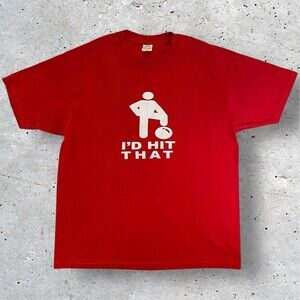 Men's T Shirt Bowling Soccer Dodge Ball I’d Hit That Funny Graphic Tee Y2K Sz XL